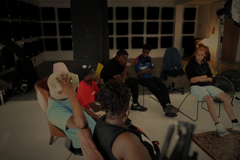 Young people in a group discussion at an Express Yourself session